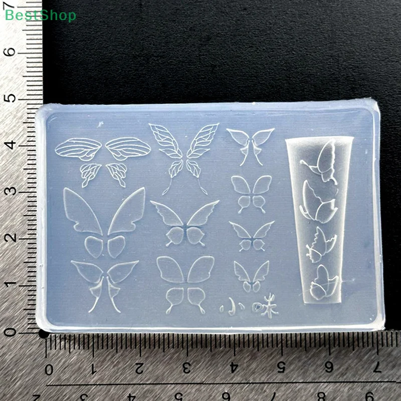 🍄 3D سيليكون مسمار العفن الأبجدية القلب منحوتة فراشة عقدة روز تنقش تصميم مسمار ديكور قالب مانيكير شفاف