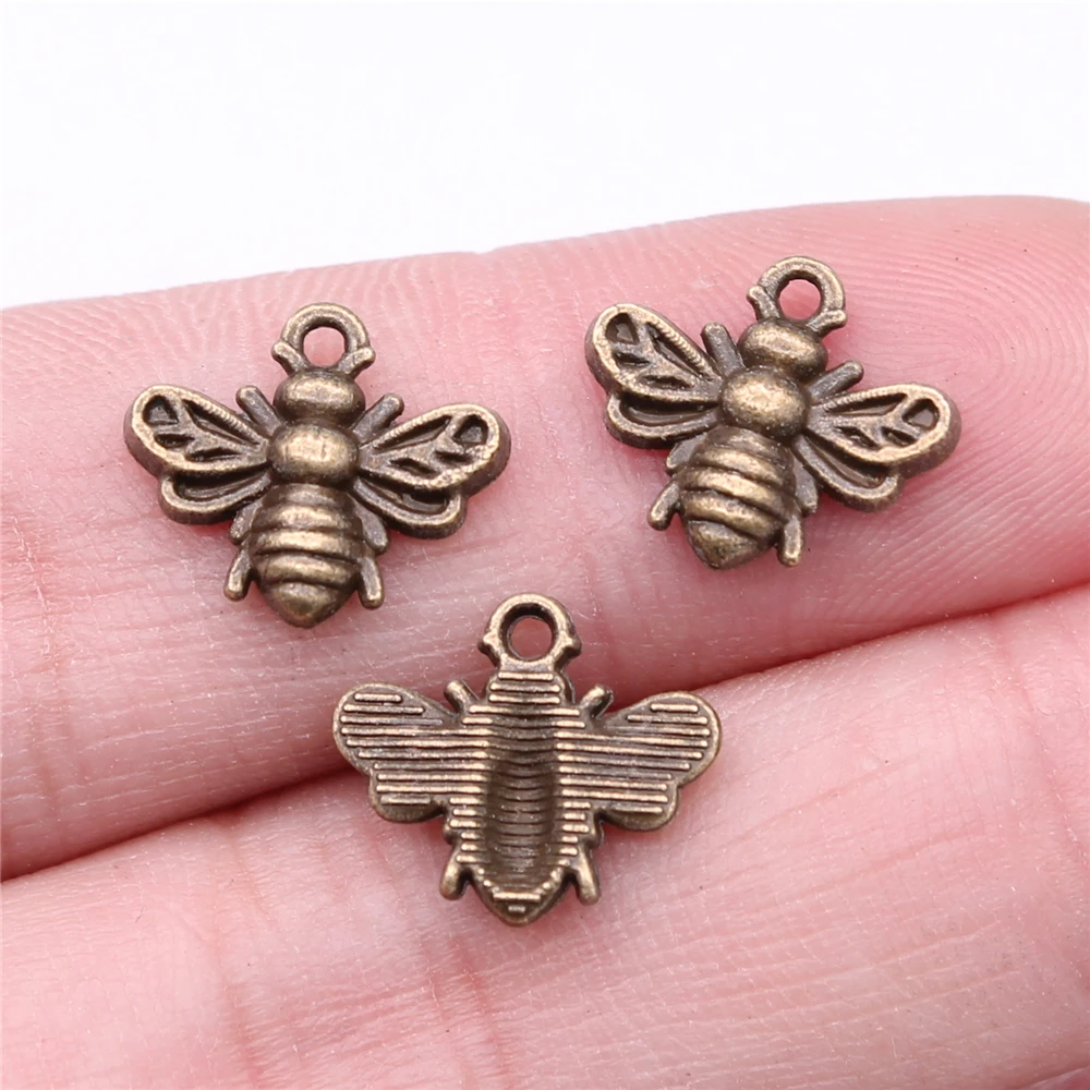 20pcs Antique Silver Bee Charms, DIY Jewelry Making