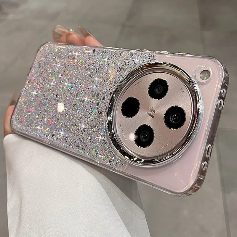 Funda de lujo con purpurina ostentosa para OPPO Find X8 pro Reno13F Realme C75 14X C67 C53 A40 A79 fundas Findx8 regalo de moda para chica lindo