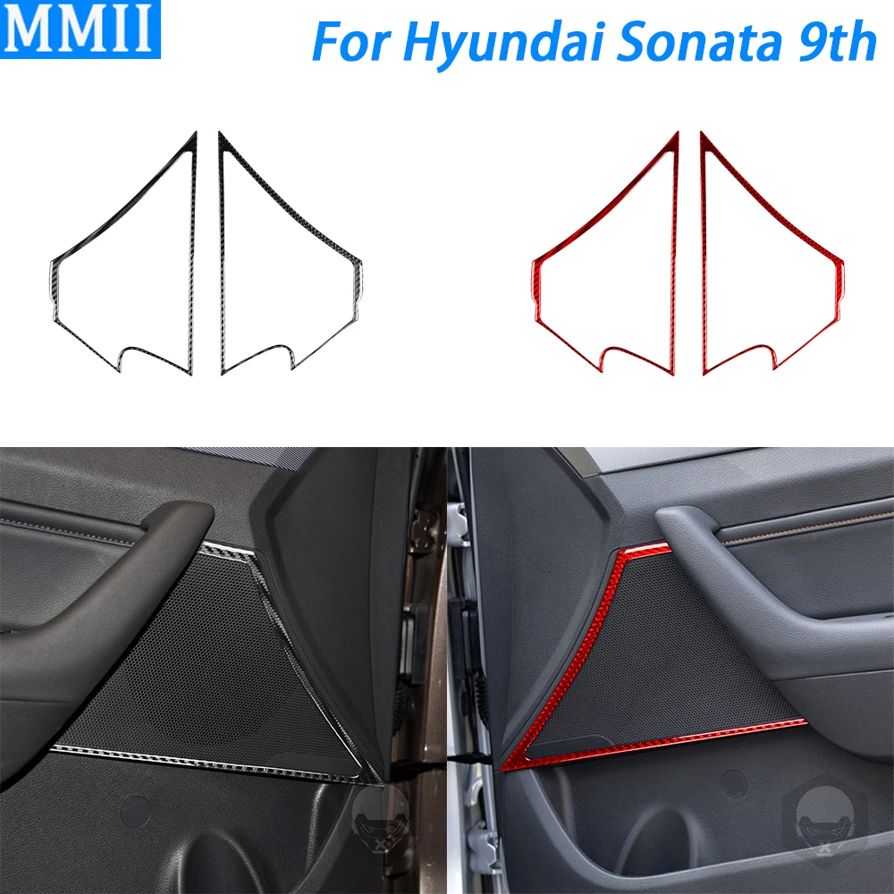 

For Hyundai Sonata 9th 2015-2017 Accessories Carbon Fiber Door Speaker Frame Panel Cover Trim Car Interior Decoration Sticker