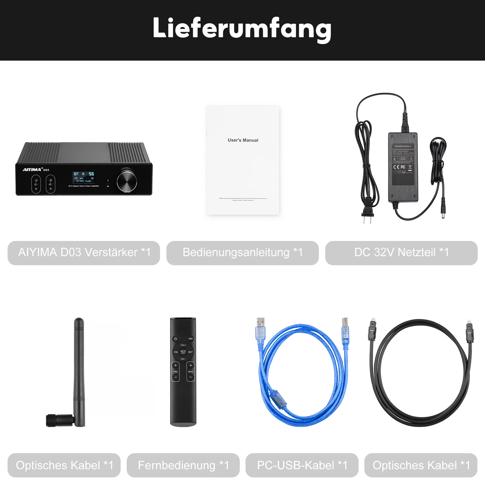 AIYIMA D03 150Wx2 Bluetooth 2.1 Ev Ses Sistemi