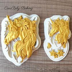 Unicorn Resin Silicone Mold Kitchen Baking Tools DIY Cake Pastry Fondant Moulds Chocolate Dessert Lace Decoration Supplies