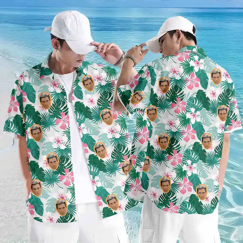

Hawaiian T-Shirt Y2K Hombre Fashion Hawaiian Shirt Sun Moon 3D Printed Comfortable Casual Short Sleeve Beach Oversized Shirts