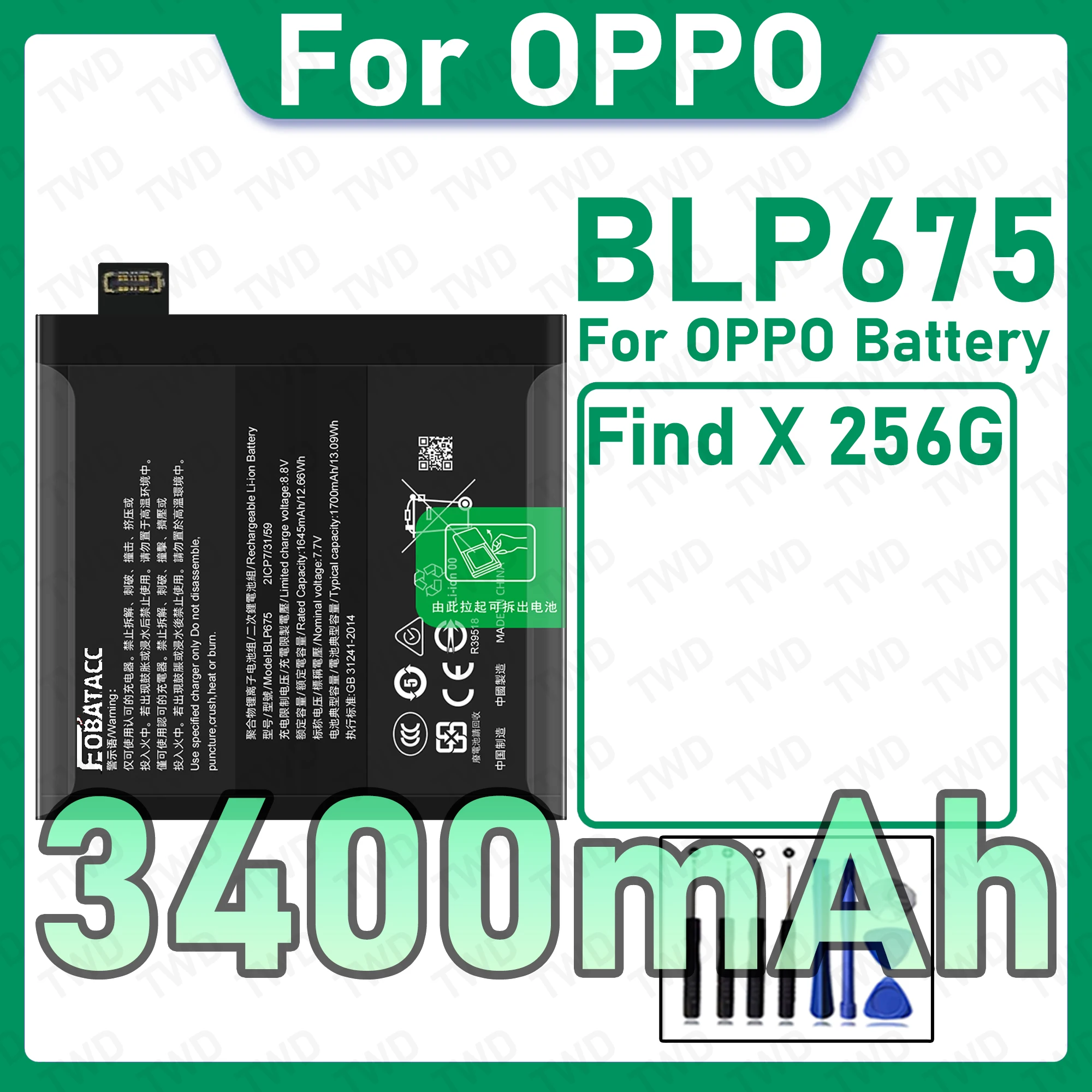 New High Quality Safe Durable BLP675 Battery For OPPO Find X 256G Replacement Long Lasting+Free Tools