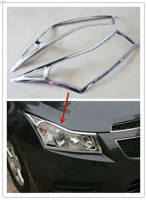 For Chevrolet Cruze 2009-2014 ABS Chrome before headlight rear tail light decorative frame protection decorative car accessories