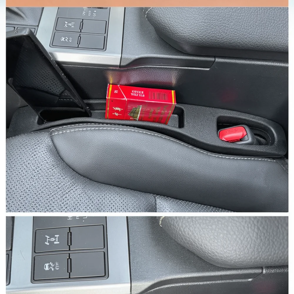 For Toyota Prado LC250 Car Seat Crevice Plug Interior Accessories PU Leather Anti Drop Organizer Protection