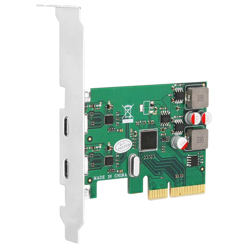 VO-PCIE to Type-C 拡張カード 2 ポート USB 3.1 Type C リアマウントアダプターカード デスクトップコンピューター用ドライブ無料