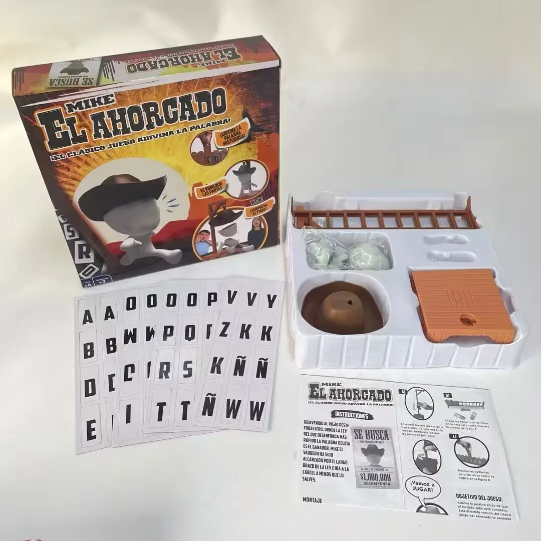 لعبة Hangman Board الترفيهية متعددة اللاعبين هي خيار مثالي للحفلات، متوفرة باللغة الإسبانية والإنجليزية