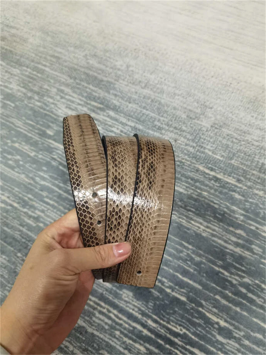 Natural snake skin waist belt double-sided replaceable genuine snake skin non spliced casual pants belt