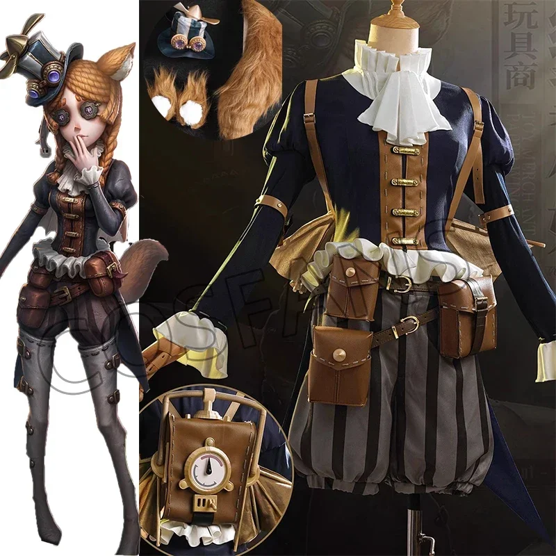 Tożsamość gry V Paper Wings Toy Merchant Cosplay Costume Identity V Cos Anne Lester Paper Wings Kostium i peruka Prop Halloween