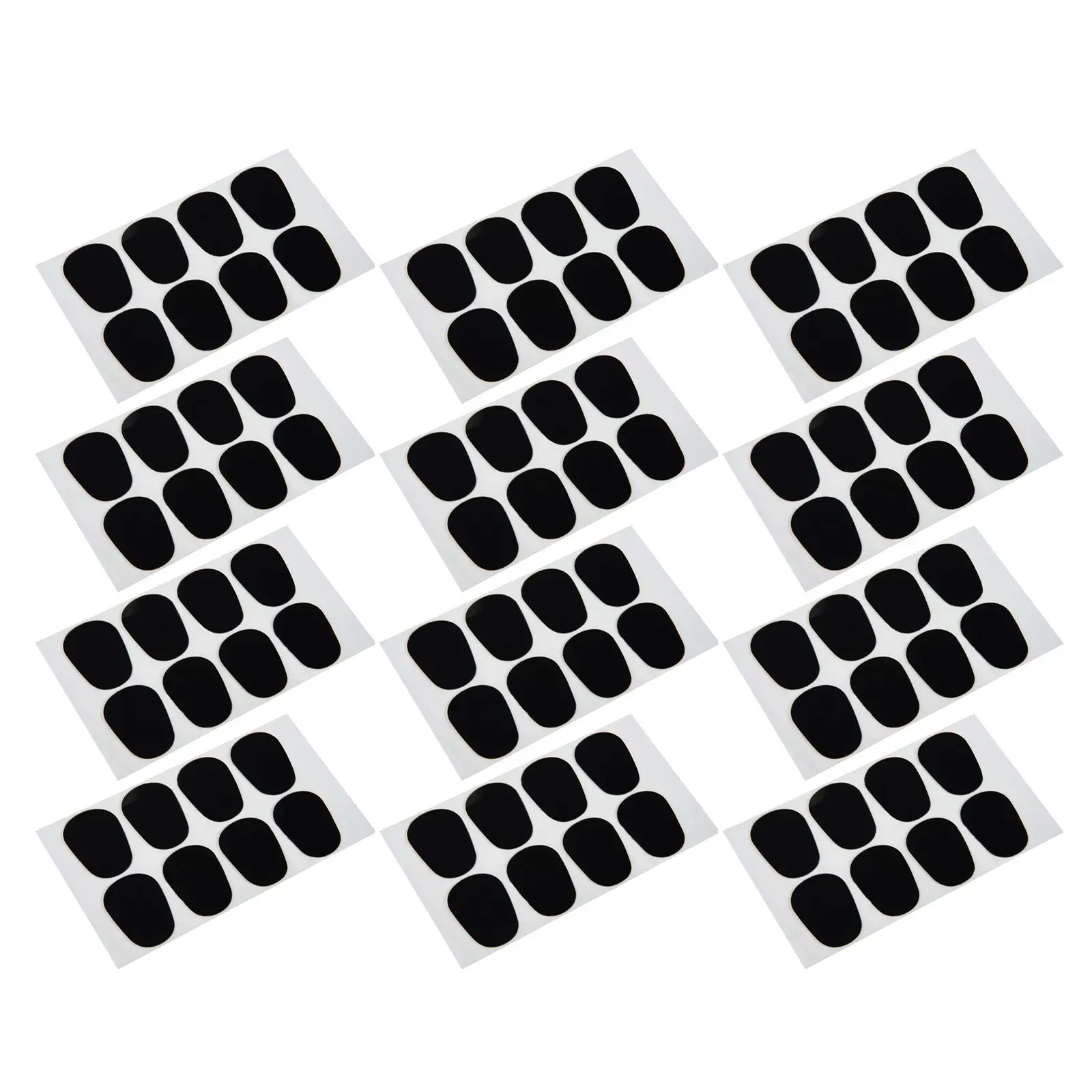 96Pcs Sax Tooth Pad Black Oval Mouthpiece Cushion Thin Anti Slip Saxophone Bite Pad Rubber Clarinet Parts Mouthpiece Cushion