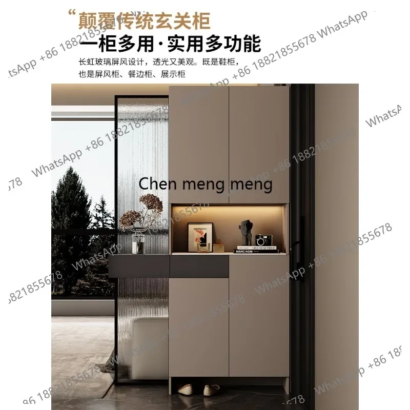 M46 خزانة أحذية مدخل المنزل الفاخرة المدمجة تواجه خزانة بهو باب غرفة المعيشة خزانة التقسيم #4