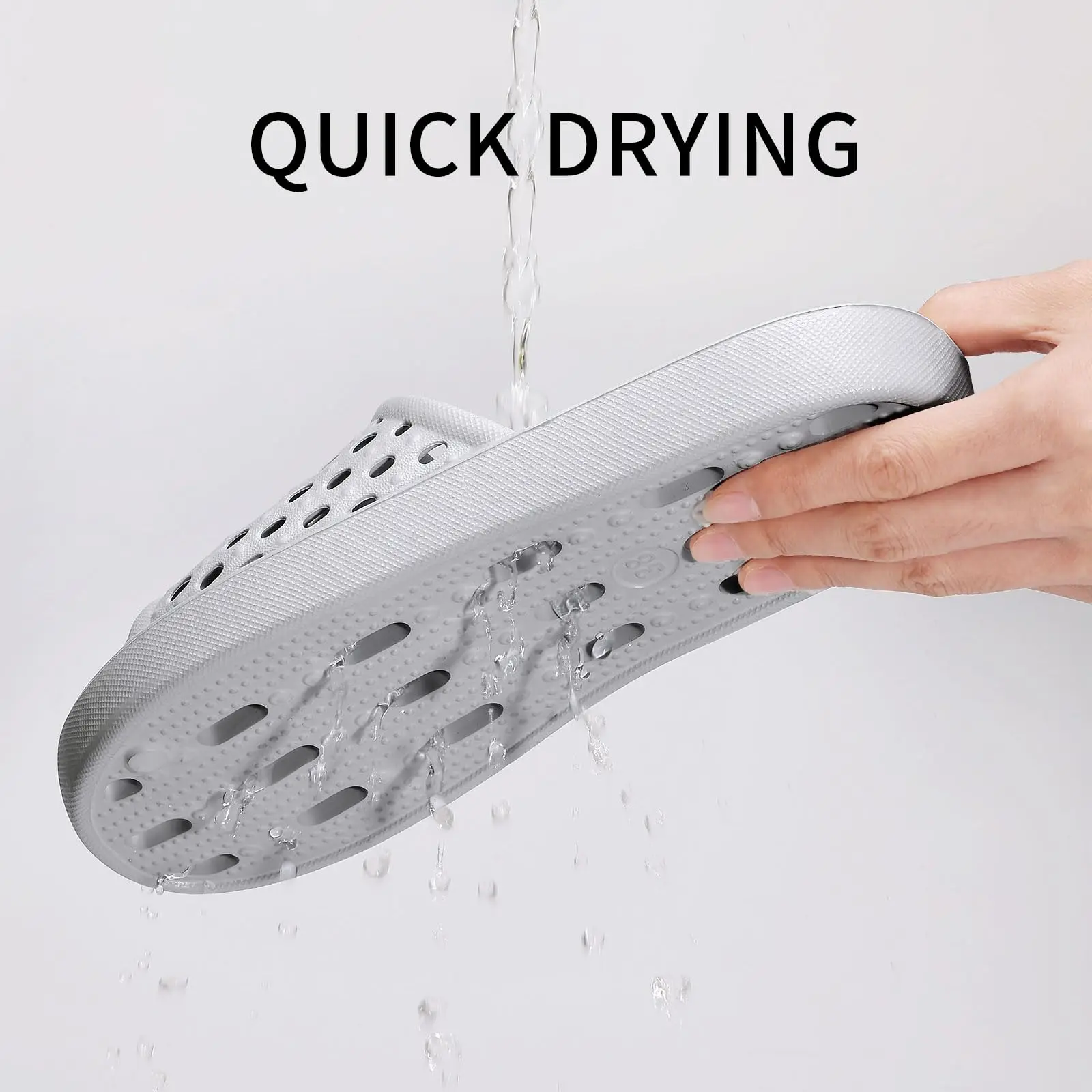 Smile Popcorn Summer Hollow Drainage Shower Slippers Quick Dry Non Slip Open Toe Bath Slides Breathable Indoor Bathroom Sandals view 3