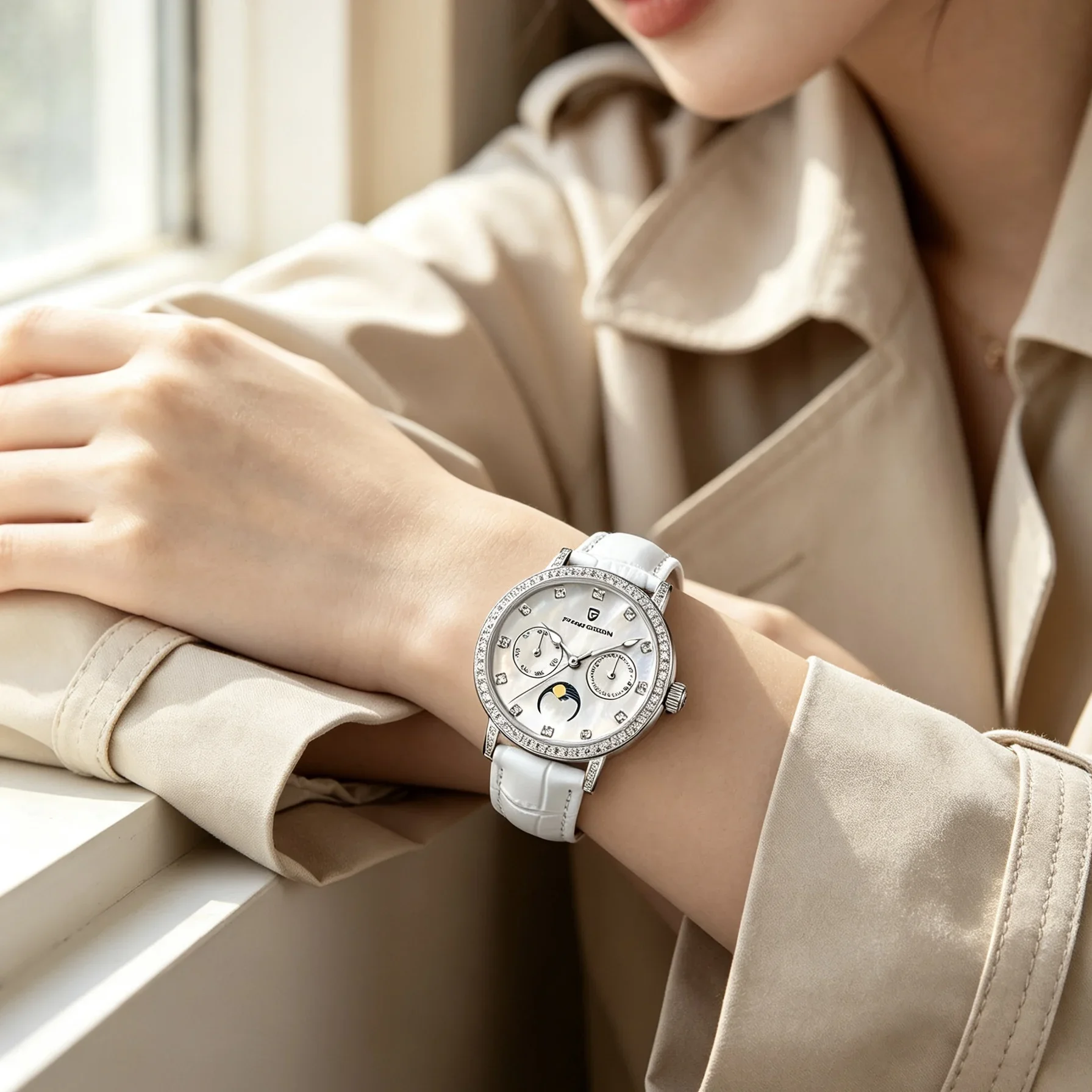 PAGANI DESIGN PD-1789 Women Quartz Watch Multifunctional Waterproof Luminous Moon Phase Star Wristwatch Fashion Luxury Ladies Dr view 6