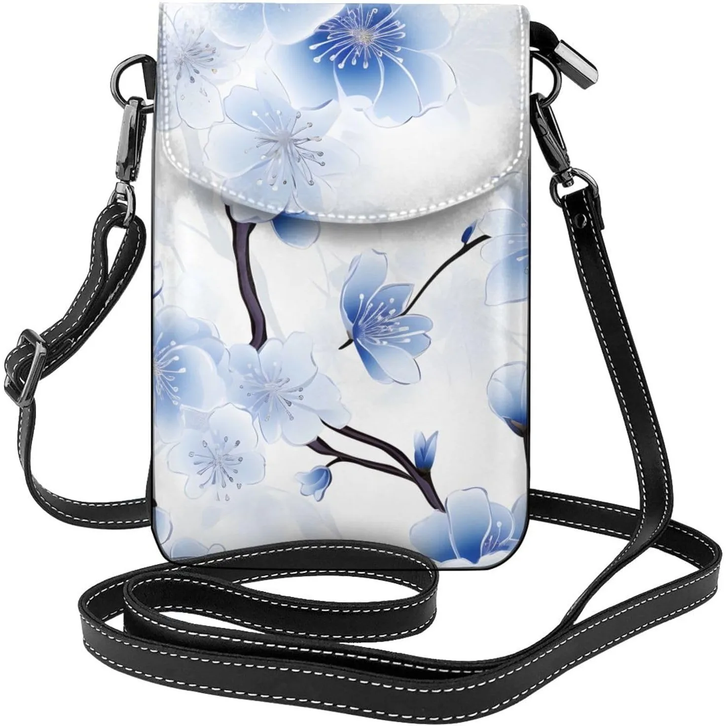 

Японская синяя вишневая сумка через плечо для женщин из искусственной кожи, небольшая дорожная сумка для мобильного телефона, легкий мини-кошелек для телефона