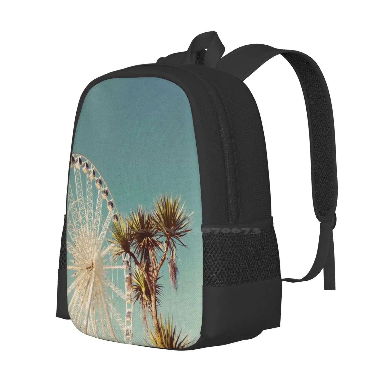 The Height Of Summer Hot Sale Schoolbag Backpack Fashion Bags Ferris Wheel Big Wheel Fair Carnival Palm Tree Retro Summer