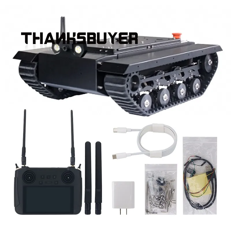 TR500S Robot Chassis Tank Chassis Rubber Track Assembled Load 50KG Image Transmission Remote Control