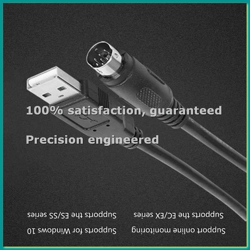 USBACAB230 for PLC Programming Cable EX ES EH EN Series Cable USB-ACAB230 PLC USB2.0 to RS232 Adapter Black-TCES