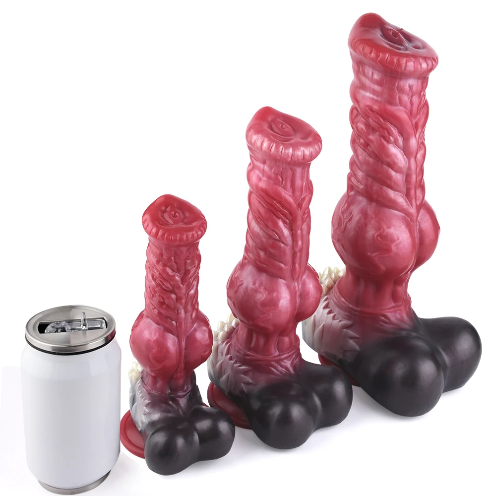 FAAK Giant Knot Dog Dildo Silicone Artificial Wolf Penis With Sucker Oversized Dick Anal Plug Multi Color Sex Toys For Women Men