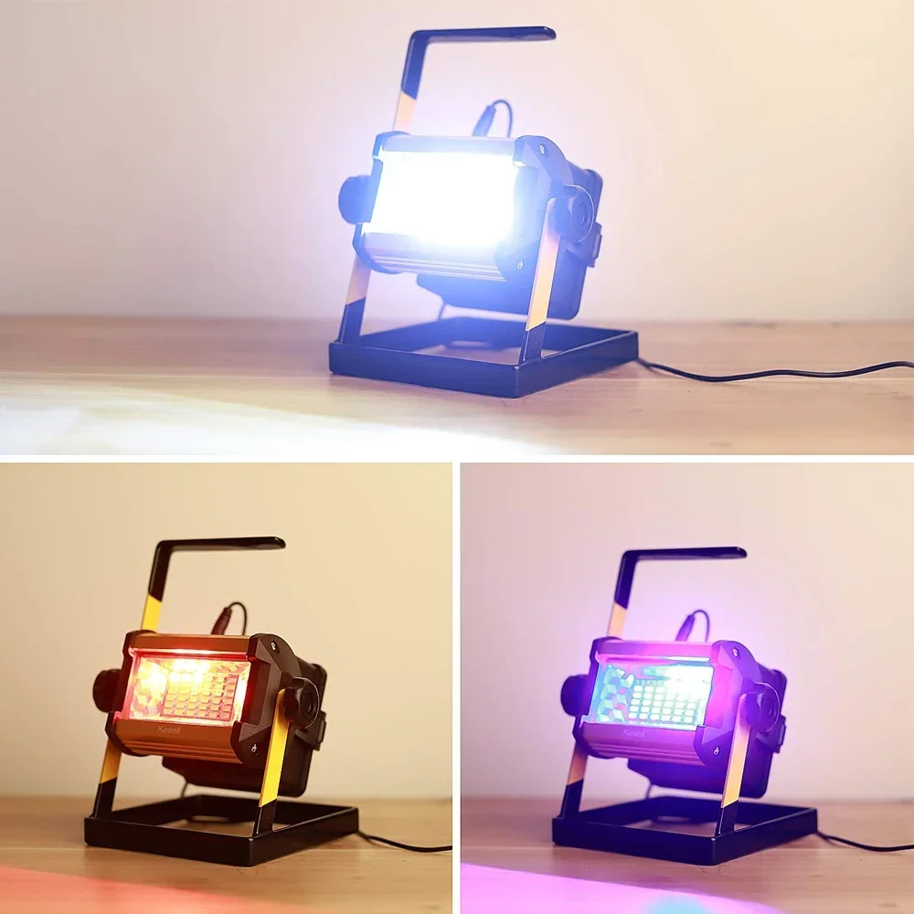 Lightingview 50W Flood Light Outdoor Portable LED Reflector Spotlight Rechargeable Projector Floodlight Construction Lamp