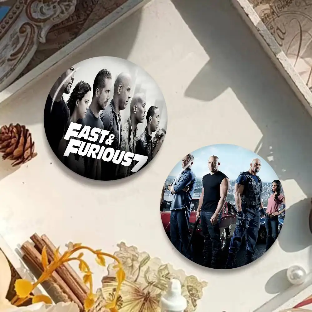 Classic Movie F-Fast F-Furious Anime Button Pin Handmade Brooch For Clothes Cartoon Badge Decoration Jewelry Accessories