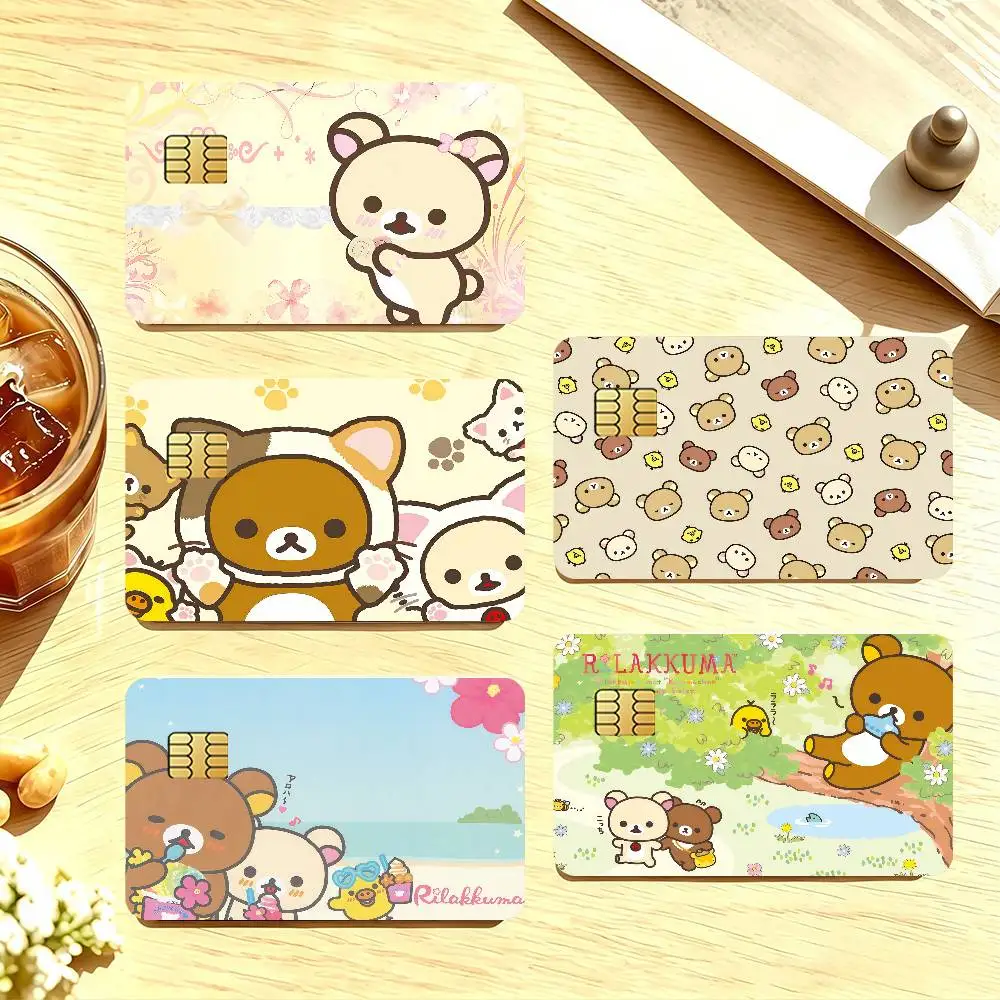 Cartoon R-Rilakkuma-S Credit Card Stickers For Bank Card Bus Metro Cards Waterproof Anti-Scratch Gift 4PCS