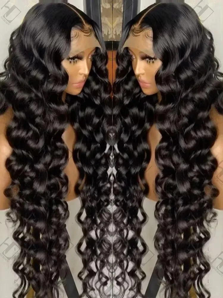 Luvkiss موجة فضفاضة 13x4 الدانتيل الجبهة باروكة من شعر طبيعي البرازيلي طبيعة موجة شعر مستعار أمامي شعر الإنسان 13x6 HD الدانتيل الباروكة الأمامية للنساء