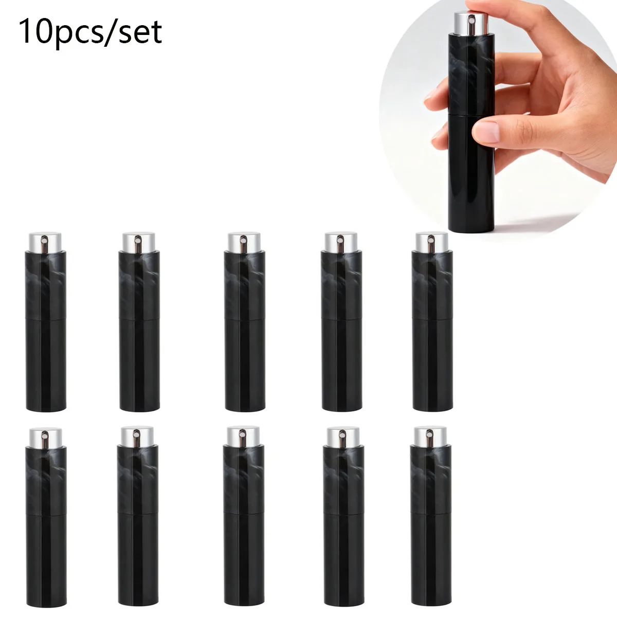 

Многоразовые дорожные флаконы для духов, герметичный дорожный футляр для одеколон на 10 мл с распылителем тонкого тумана - портативный дозатор эфирного масла