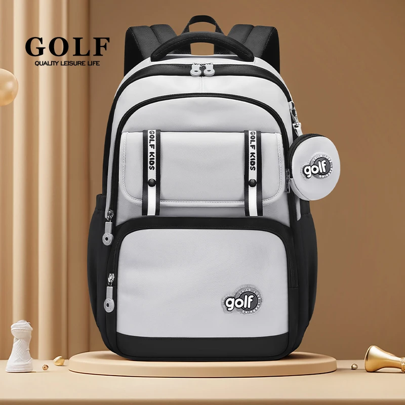 

GOLF School Teenager's Backpack Primary Child School Backpacks Girls Large Middle School Bags Teen Boys Grade 3 to 9 Bookbags