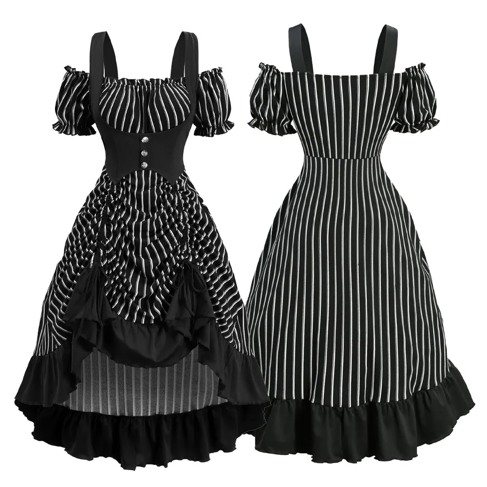 

ROSEGAL женские платья больших размеров в полоску с принтом, новинка весны и лета 2026, платье с завязками и оборками, высокое и низкое платье с открытыми плечами, Vestidos