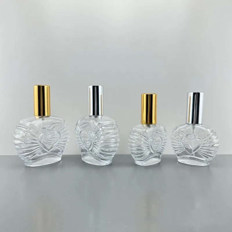 10pcs 50ml /100ml Perfume Spray Bottles Screw Cap Heart-shaped Container Fragrance Bottle Fine Mist Spray Atomizer Dispenser