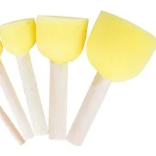 Wooden Handle Mushroom Head Sponge Brush Children DIY Painting Sponge Seal Set Paint Graffiti Create Unique Art Brush