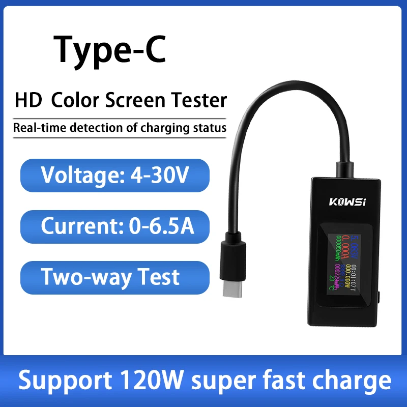 جديد USB/Type-C تستر DC4-30V الجهد متر توقيت مقياس التيار الكهربائي شاشة رقمية قطع مؤشر الطاقة 2-Way جهاز قياس الجهد الكهربائي الحالي