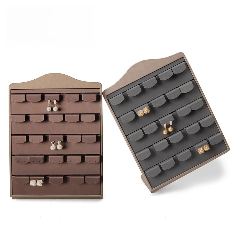 

Leather Earrings Display Rack Large Necklaces Showcase Holders Luxury Pendant Storage Stand Accessory Jewelry Display Props Rack