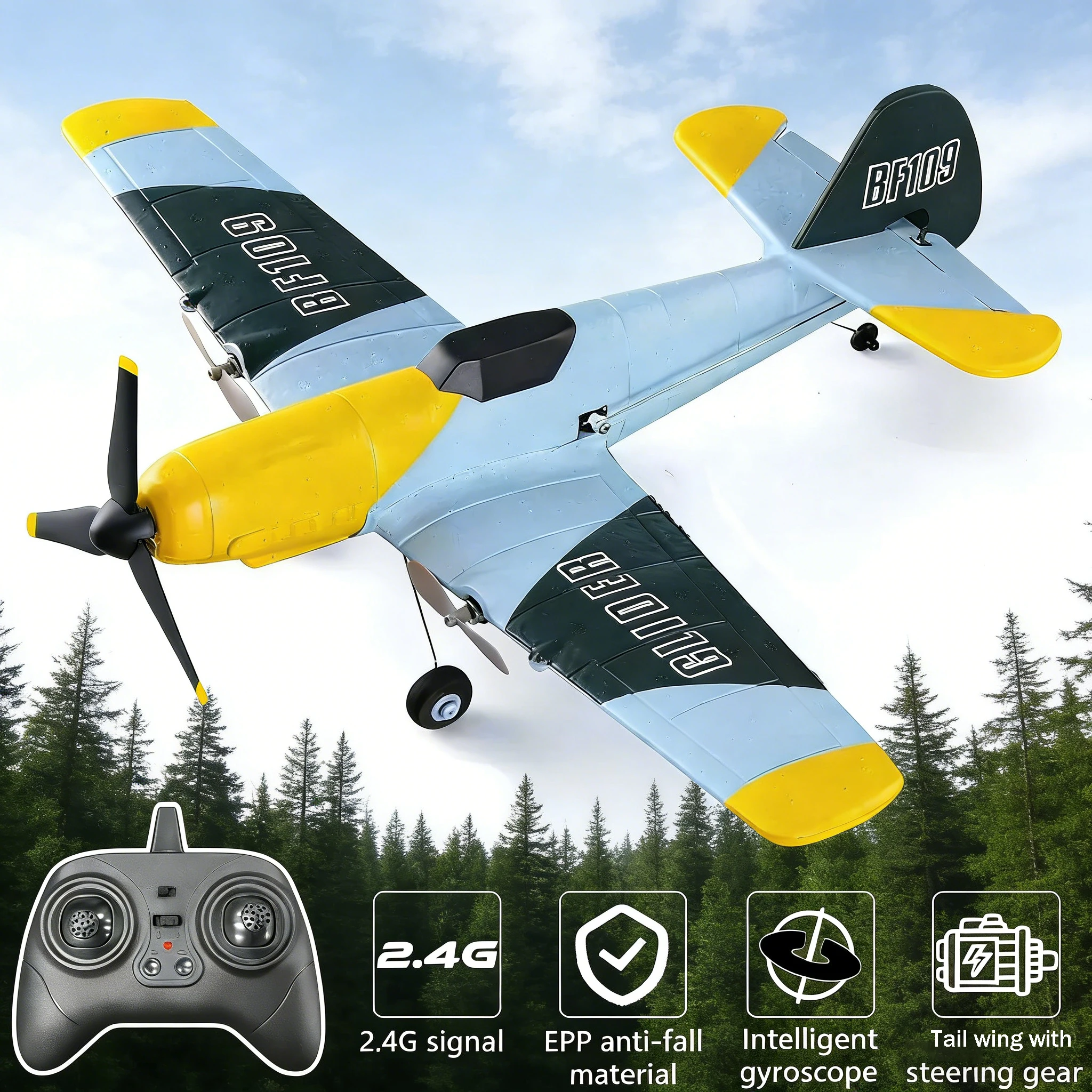

Радиоуправляемый самолет с фиксированным крылом, интеллектуальным гироскопом, электрический летающий игрушечный самолет с двумя моторами, подарок для детей и мальчиков