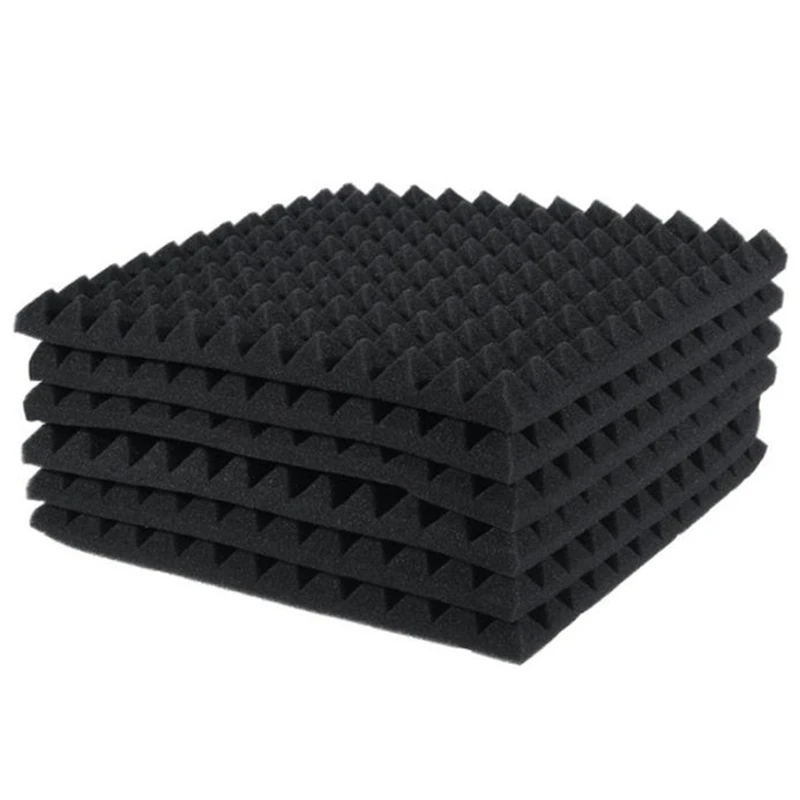 

6 Pcs Acoustic Panels Foam Board Studio Sound-Absorbing Firewall Wedge Tiles Helps Reduce Echo And Unnecessary Noise