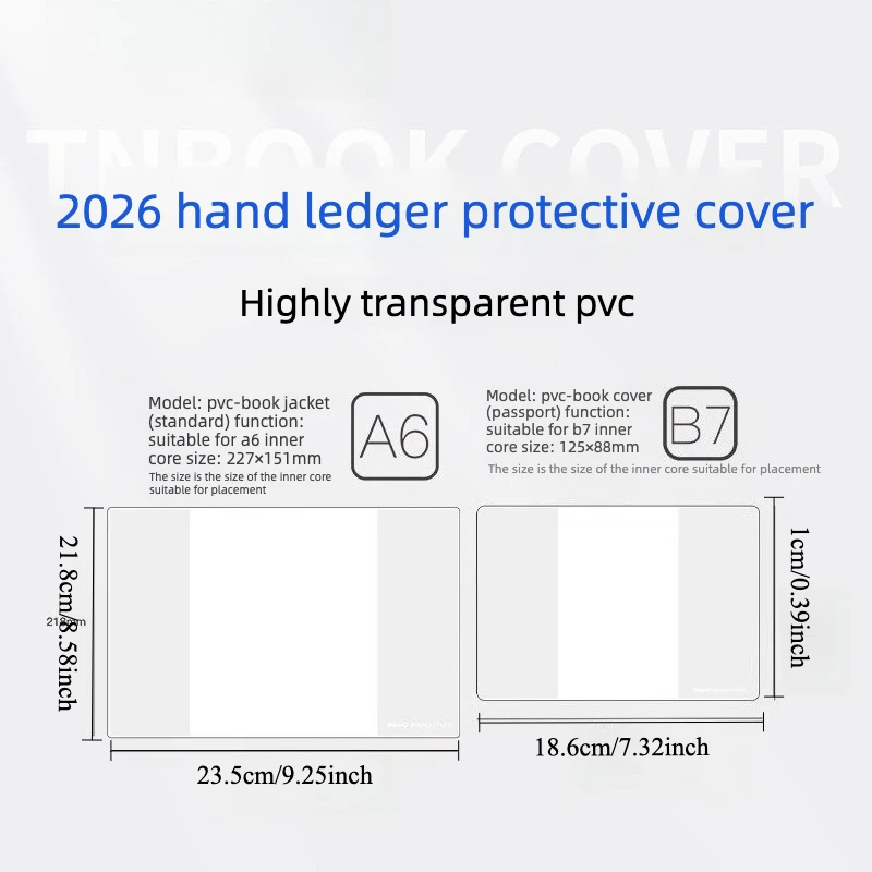 Fromthenon Travel Notebook Standard Passport Waterproof Transparent PVC Cover with Card Holder Journal Book Protector Shell