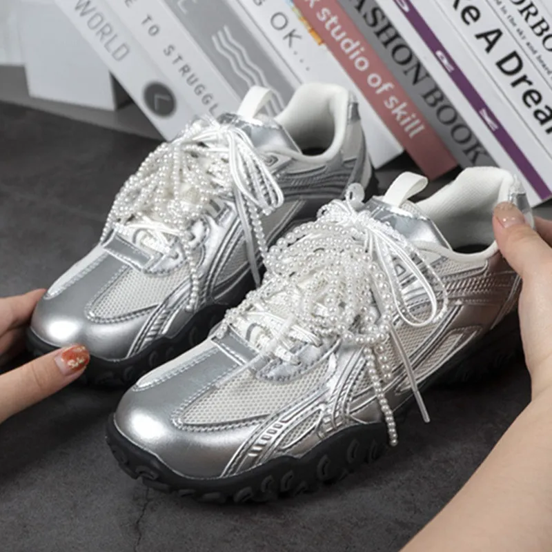 One Pair Silver Lace Shoelaces Thin Round Laces Sneaker Sport DE Training Shoes White Leather Leisure Casual DIY Shoes Laces