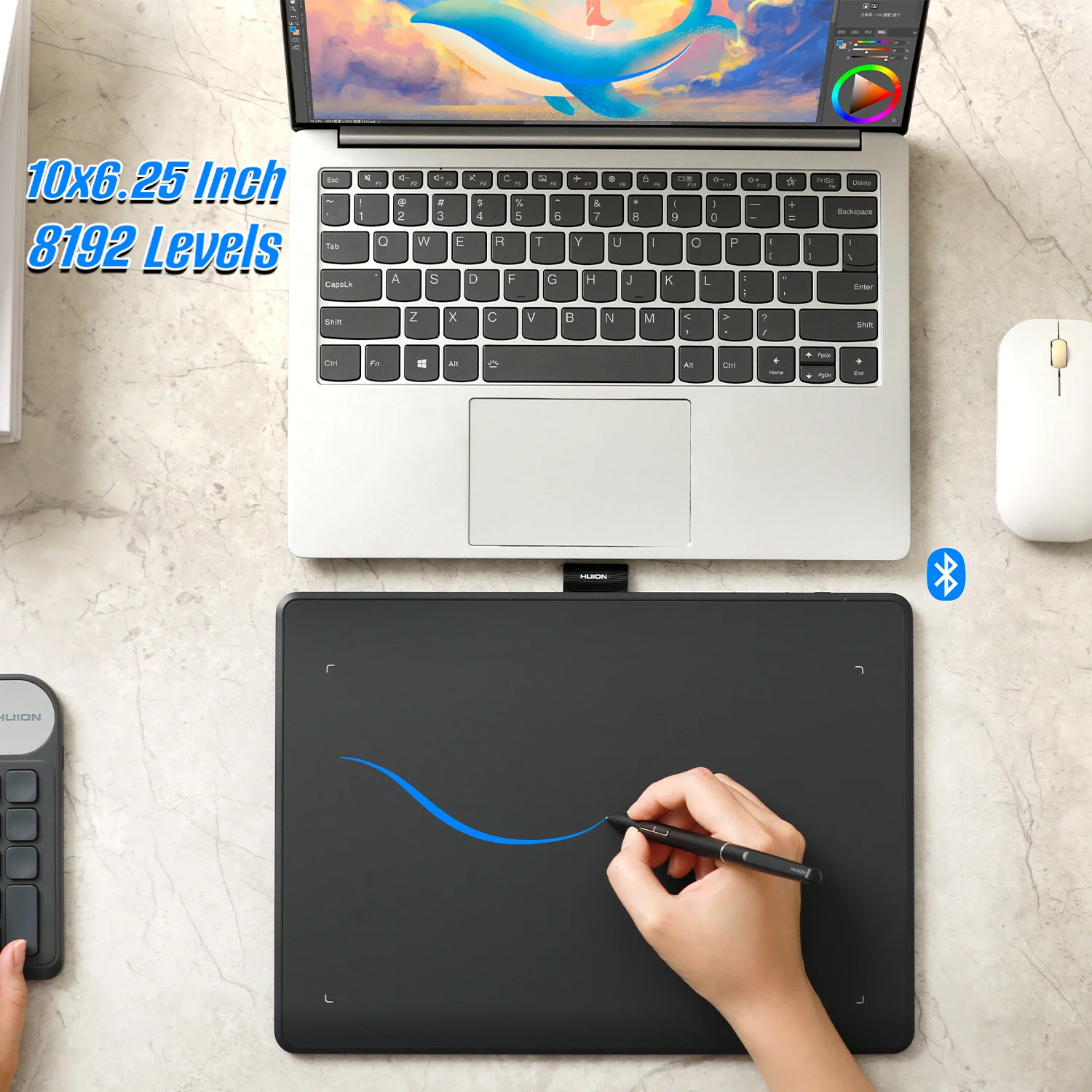 Inspiroy Frego M Wireless Writing Drawing Tablet Battery-free 8192 Levels Digital Graphics Design Tablet L610