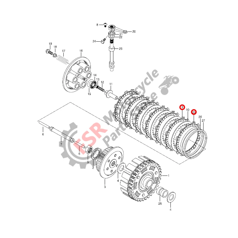 21441HN9100 21442HN9100 PLATE Clutch Drive,FOR HYOSUNG GV650 CARB GT650R EFI GT650 & TE450 QUAD