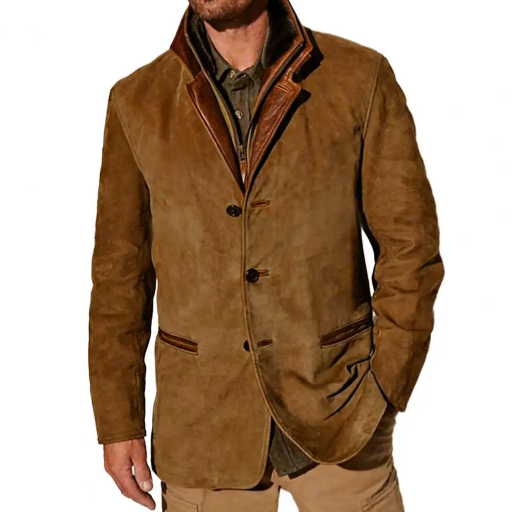 Veste Cargo Vintage à Col Rabattu pour Homme, Manteau Décontracté, Boutonné, Coupe-vent Épais, Angleterre, Automne Hiver