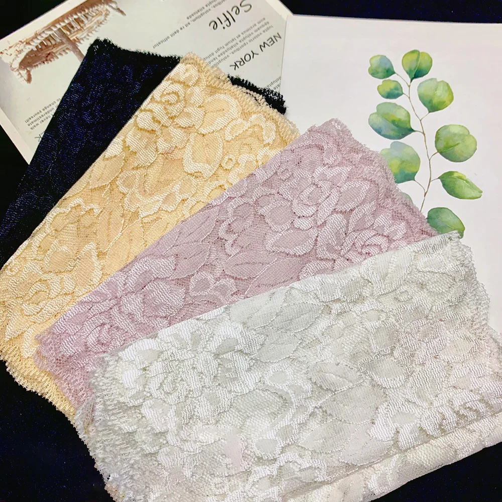 

2-местная кружевная отделка из нейлона и спандекса с широкими краями, эластичная эластичная окантовка для шитья поделок