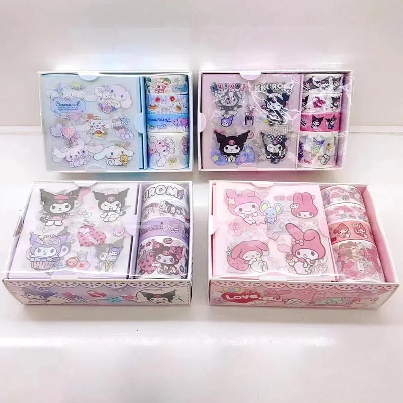 Imagem -03 - Sanrio Kuromi Melody Washi Adesivos Fita Kawaii Kitty Scrapbooking Diário Faça Você Mesmo Adesivo Decorativo Etiqueta do Álbum Vara 12 Caixas por Lote