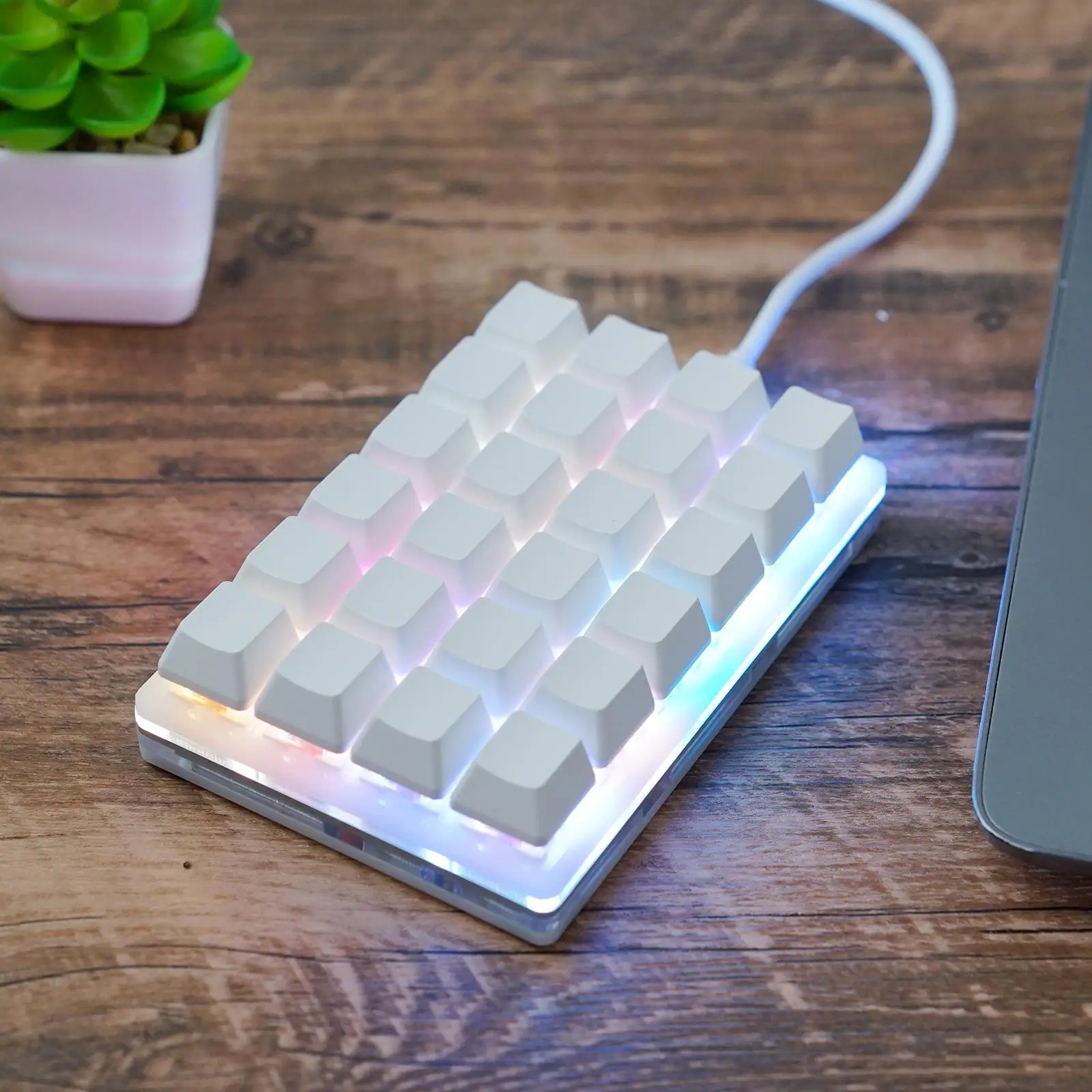 Mini USB aangepast mechanisch toetsenbord 24-toetsen Zwart/wit gamingtoetsenbord Sayo-apparaat Snelkoppeling Programmeerbare toetsenbordtoetsen Macro