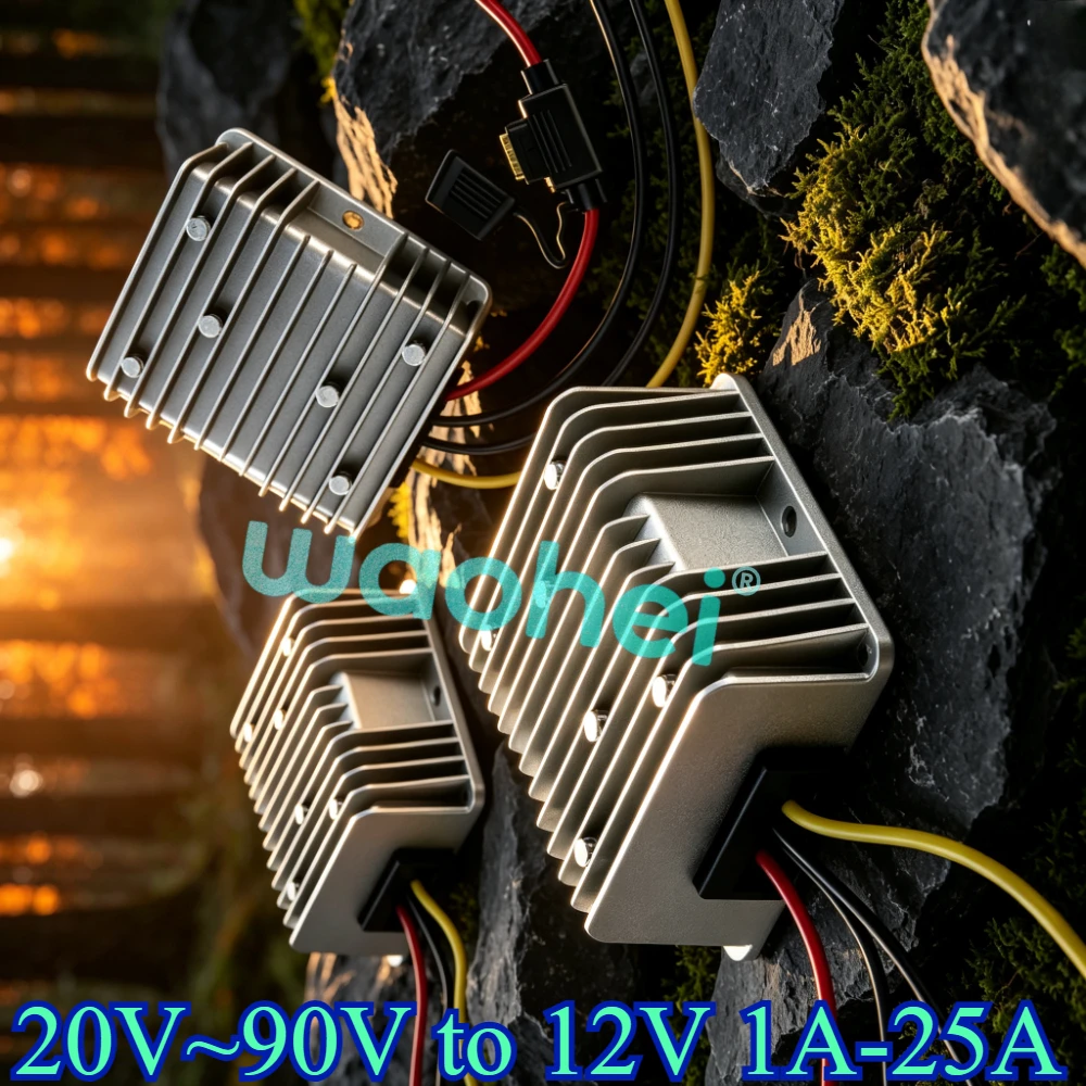 20V-90V to 12V 8A-15A DC Converter Automotive Voltage Regulator 24V 36V 48V 60V 72V to 12V Step Down Transformer Car Power Suppl