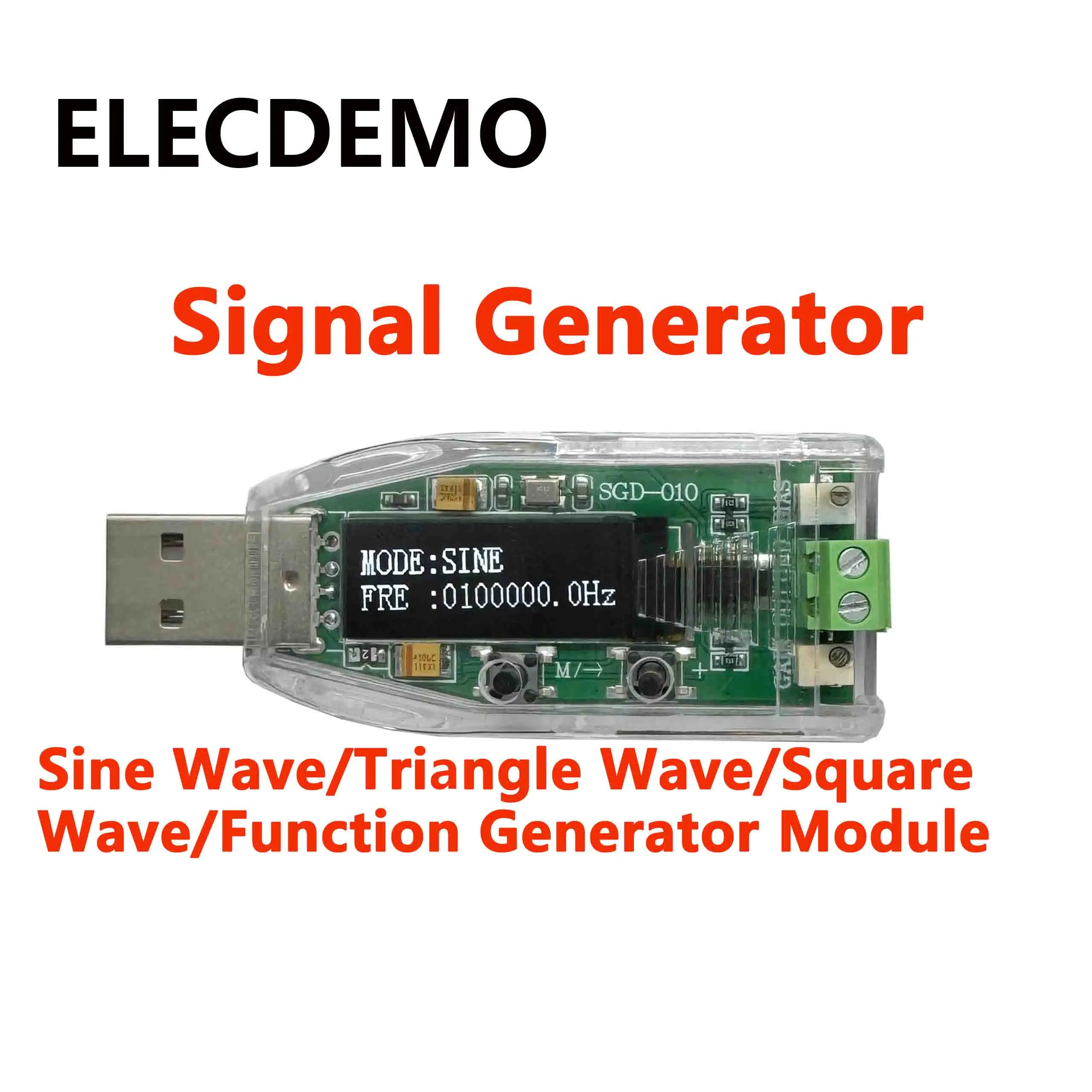 DDS Function Signal Generator Module, 10MHz Sine Square Triangle Wave, Adjustable Amplitude Offset, Precision TTL Source Module