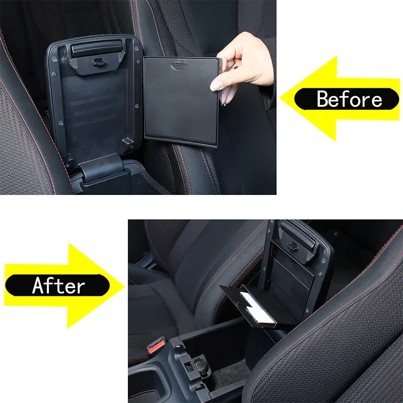 For Subaru WRX 2022+ ABS black car center console armrest box privacy storage box sticker car interior accessories 1pcs