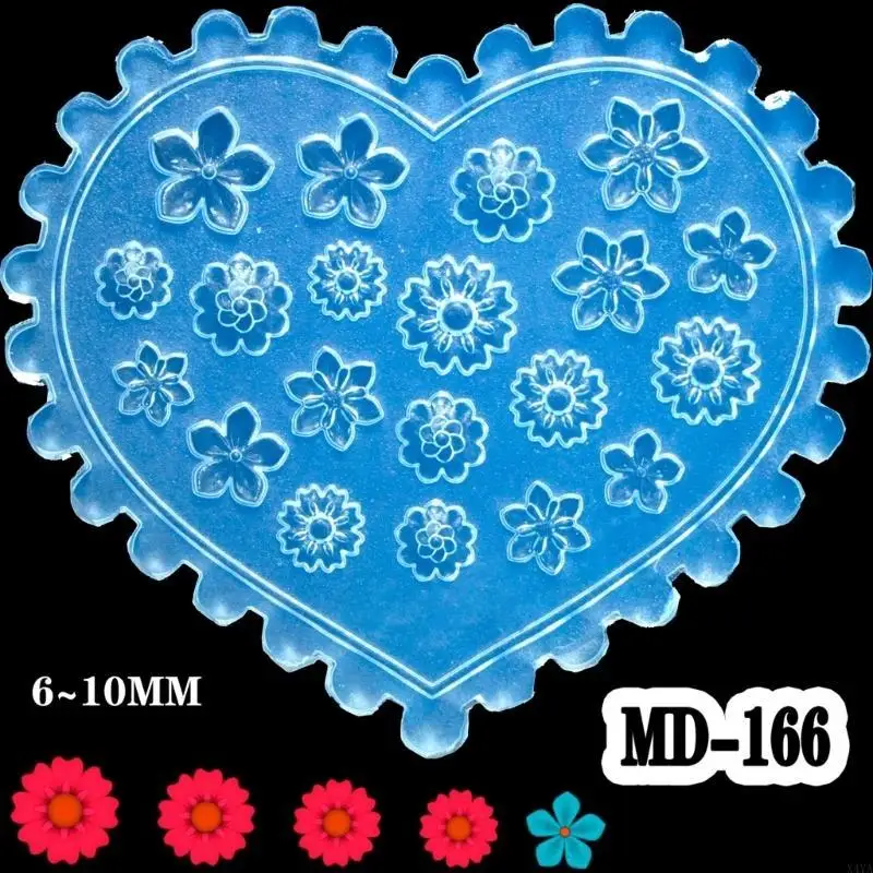 X4YA إكسسوارات فنية صغيرة قوالب زهرة موضوع تصميم الأظافر قوالب تزيين الأظافر لتصاميم مانيكير حساسة #2