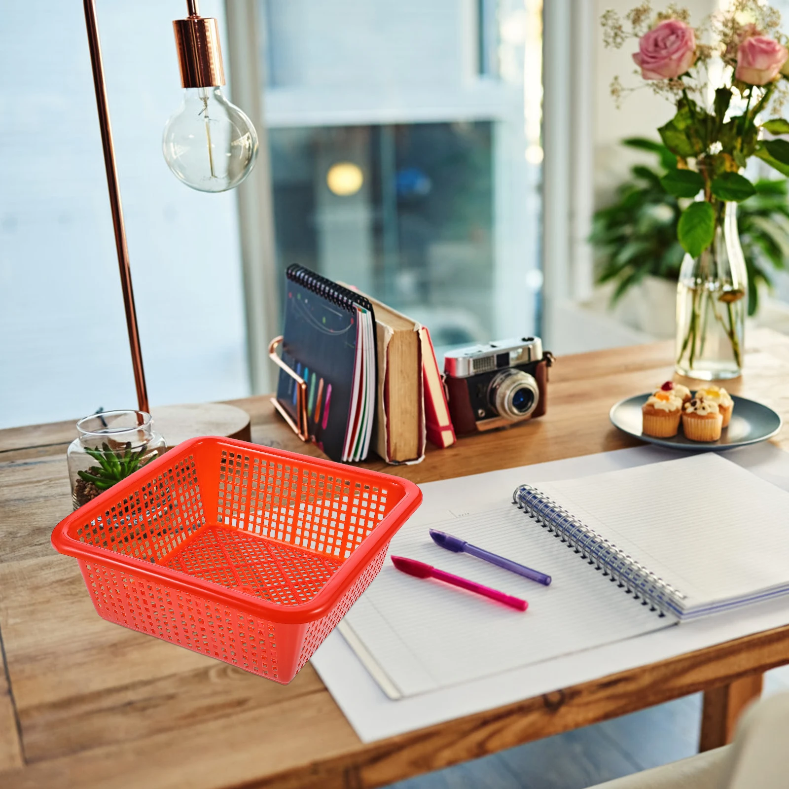 

10 Pcs Plastic Storage Baskets Square Multifunctional Home Kitchen Bathroom Fruit Toy Premium Strong Household ganization