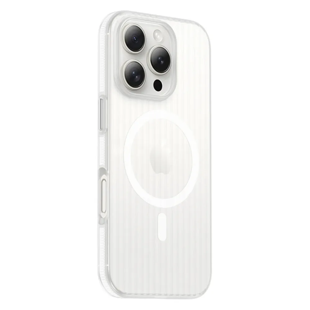 3D Corrugated For Magsafe Magnetic Phone Case For iPhone 18 17 Air 16 E 15 14 13 12 Pro Max Plus Non-slip Hard Matte Clear Cover